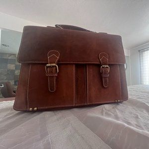 Genuine Leather KAURI Messenger Bag / Satchel Brown